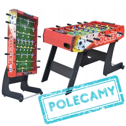 Stół do gry piłkarzyki solidny duży składany 121cm [F48056 RED]