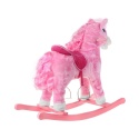 KOŃ NA BIEGUNACH RÓŻOWY Z LOKAMI INTERAKTYWNY 74CM