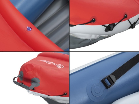 [65132] Kajak rapid X3 dmuchany 3 osobowy, wiosła, torba 381x100 cm - Bestway