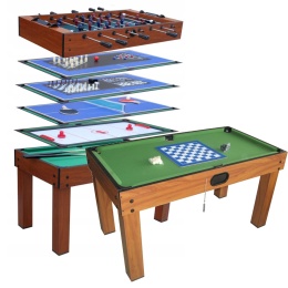 [6184-A] Stół do gier 10w1 piłkarzyki cymbergaj ping pong