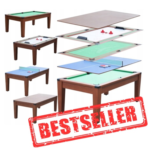 [M8401] STÓŁ DO GIER 6 FT 5W1 BILARD PING PONG CYMBERGAJ