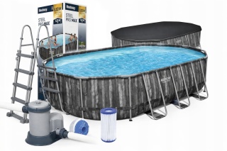 Basen stelażowy ogrodowy owalny 12ft 610 x 366 x 122 cm 7w1 - Bestway [5611R]