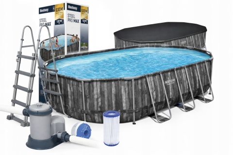 Basen stelażowy ogrodowy owalny 12ft 610 x 366 x 122 cm 7w1 - Bestway [5611R]