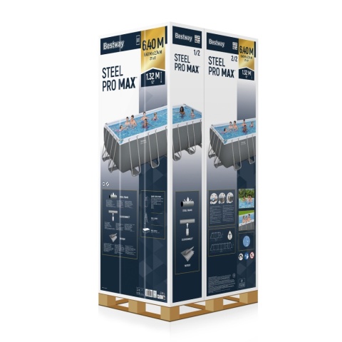 Power steel basen stelażowy prostokątny 640 x 274 x 134 cm - Bestway [5612B]