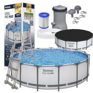Basen okrągły stelażowy ogrodowy steel pro max 396x122cm 14ft -- Bestway [5618W]