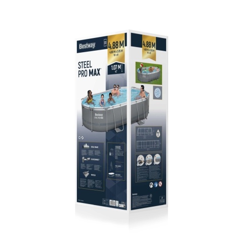Basen stelażowy Power Steel 7w1 16x10FT + akcesoria 488x305x107 cm - Bestway [56448]