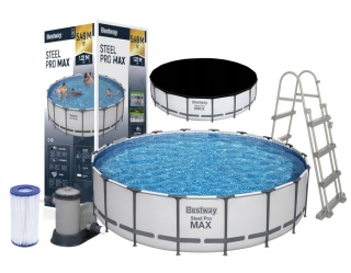 Basen stelażowy okrągły steel pro max 5w1 549x122 cm 18ft - Bestway [56462]