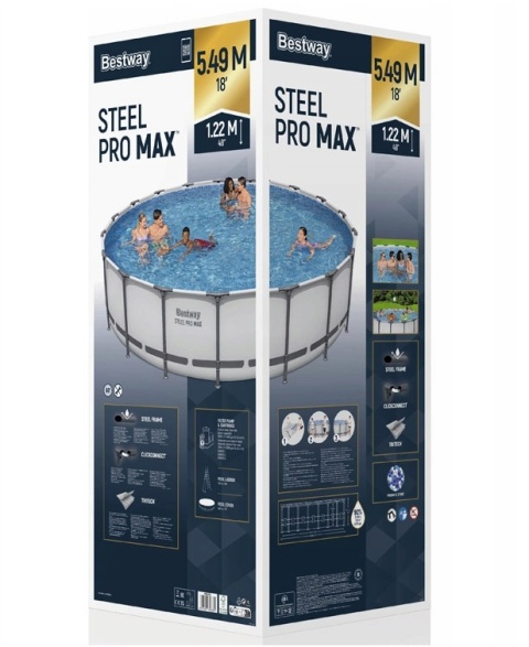 Basen stelażowy okrągły steel pro max 5w1 549x122 cm 18ft - Bestway [56462]