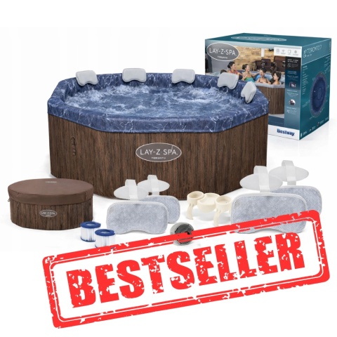 Basen jacuzzi z hydromasażem okrągłe Spa 1250L 5-7 osobowy Toronto SLIM - Bestway [6001W]