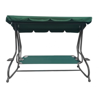 Huśtawka rodzinna 2w1 bujana rozkładana ławka 4-osobowa [8078 LIŚCIE]