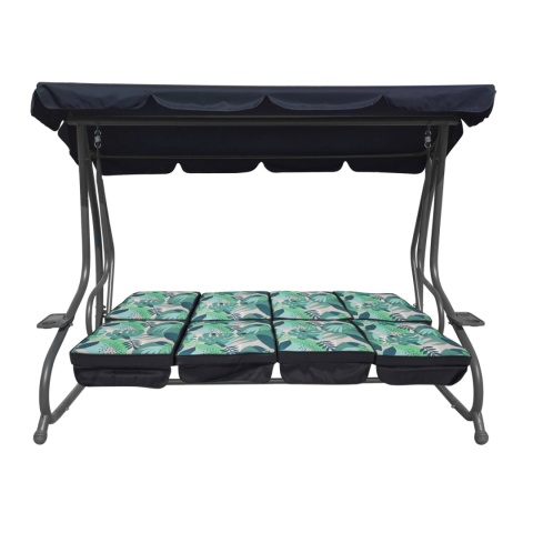 Huśtawka rodzinna 2w1 bujana rozkładana ławka 4-osobowa [8078 MONSTERA]