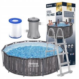 Basen stelażowy okrągły 366cm 9150 l Steel PRO - Bestway [5614X]