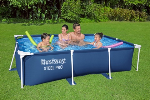 Basen stelażowy ogrodowy prostokątny steel pro 259x170x61 cm - Bestway [56403]