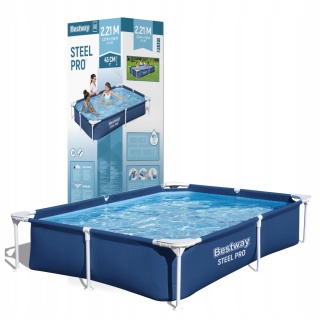 Basen stelażowy ogrodowy steel PRO 221x150x43 cm - Bestway [56401]