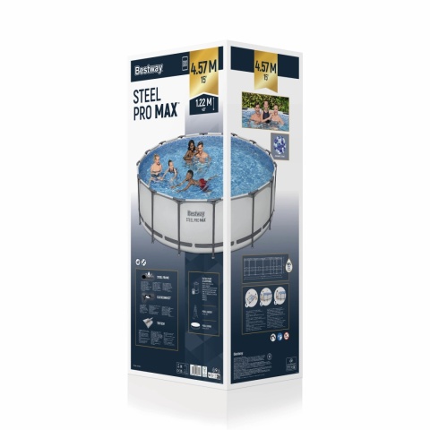 Basen stElażowy ogrodowy okrągły Steel Pro MAX 457x122 cm - Bestway [56438]
