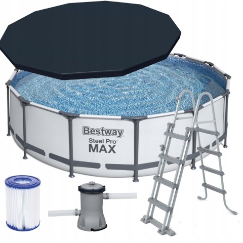 Basen stElażowy ogrodowy okrągły Steel Pro MAX 457x122 cm - Bestway [56438]