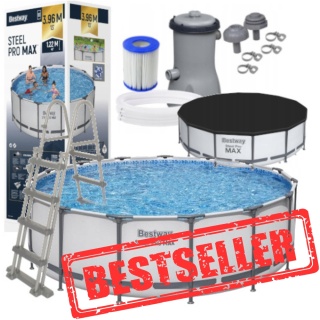 Basen okrągły stelażowy ogrodowy steel pro max 396x122cm 14ft -- Bestway [5618W]