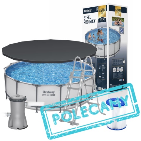 Basen stElażowy ogrodowy okrągły Steel Pro MAX 457x122 cm - Bestway [56438]
