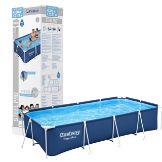 Basen stelażowy Family Steel Pro + Zestaw naprawczy 400x211x81 - Bestway [56405]