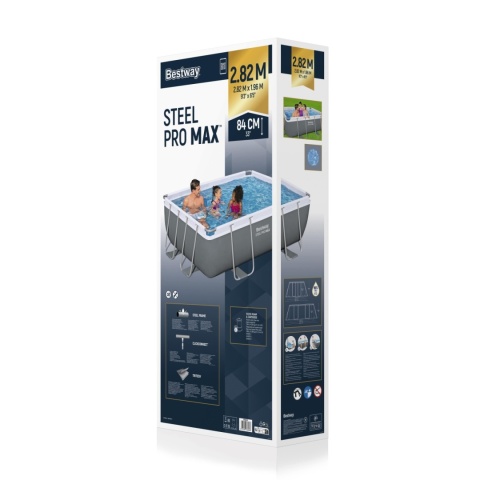 Basen stelażowy Power Steel 9x6FT 4w1 pompa filtr 282x196x84 cm - Bestway [56629]