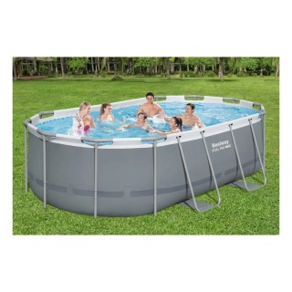Basen stelażowy Power Steel 6w1 14x8FT + akcesoria 427x250x100 cm - Bestway [56620]