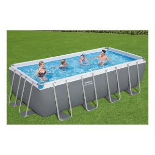 Basen stelażowy szary 6w1 Power Steel 16x8FT 488x244x122 cm - Bestway [56670]