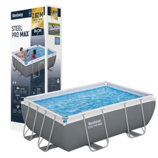 Basen stelażowy Power Steel 9x6FT 4w1 pompa filtr 282x196x84 cm - Bestway [56629]