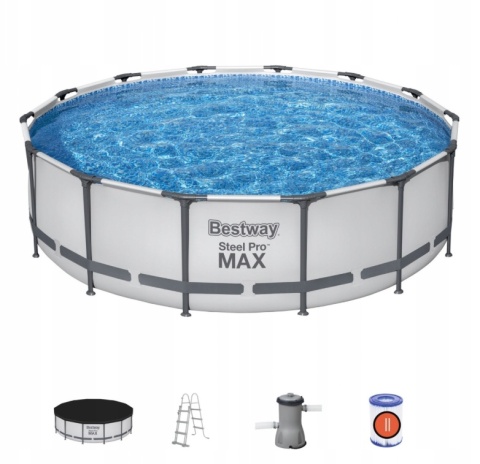Basen stelażowy Steel Pro MAX 427x107 Szary 14FT 5w1, Akcesoria - Bestway [56950]