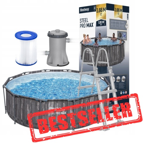 Basen stelażowy okrągły 366cm 9150 l Steel PRO - Bestway [5614X]