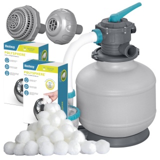 Pompa filtrująca piaskowa do basenu 11355L/h + 2x Kulki filtracyjne - Bestway [58486+58475]