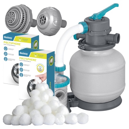 Pompa filtrująca piaskowa do basenu + 2x Kulki filtracyjne - Bestway [58499+58475]