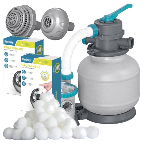 Pompa filtrująca piaskowa do basenu + 2x Kulki filtracyjne - Bestway [58499+58475]