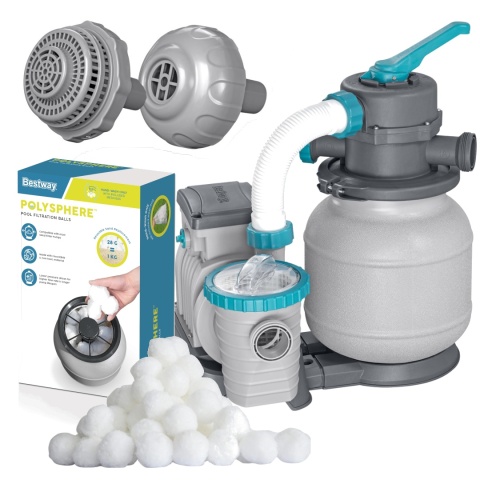 Pompa piaskowa do basenu 6056 l/h + Kulki filtracyjne - Bestway [58497+58475]