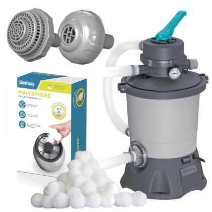 Pompa piaskowa filtrująca 3596l/h + Kulki Filtracyjne - Bestway [58515+58475]