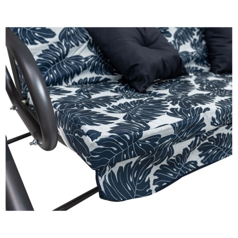 Duża huśtawka rozkładana leżanka ogrodowa 2w1 300 kg daszek leżak [8011.GRANAT]