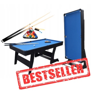 Składany stół do bilarda 6FT - zestaw bilardowy z akcesoriami [T56026(6).BLUE]