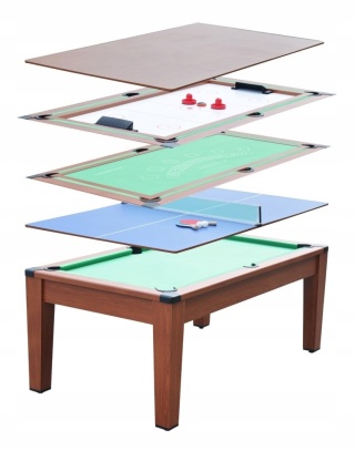 Duży stół do gier 6 FT 5w1 - bilard, ping pong, cymbergaj [M8401]