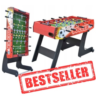 Stół do gry piłkarzyki solidny duży składany 121cm [F48056 RED]