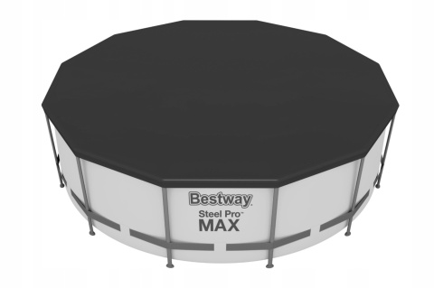 ZESTAW - Basen stelażowy rattan 366x100cm z pokrywą - Bestway [5614X+58037]